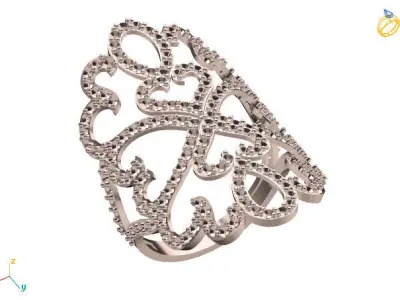 Vintage Womens Diamond Ring Women Rings 3dmodels 3D print model 3D print model buy