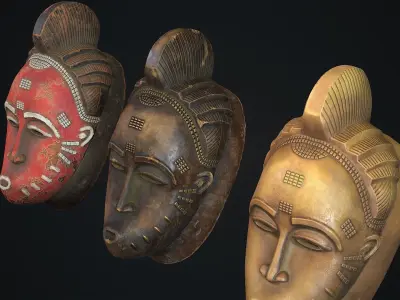 African mask 2 Low-poly 3D model