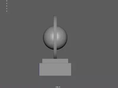 METALlIC LOW TROPHY WITH  GLASS GLOBE Low-poly 3D model