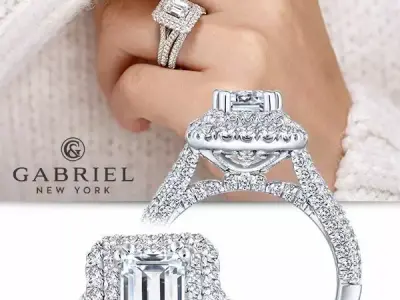 Luxury Baguette Cut Engagement Ring with Exquisite Detailing Free 3D print model