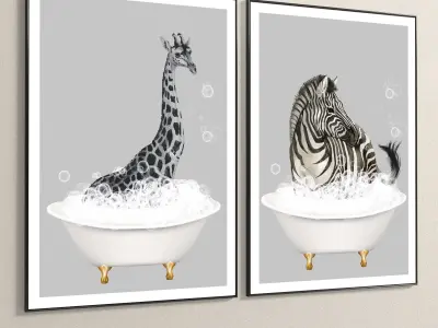 Plaster Two Photo Frame 251 Low-poly 3D model