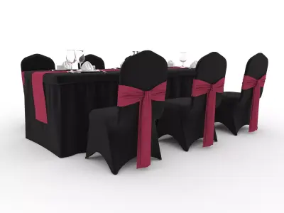 Banquet Table and Chair 122 3D model