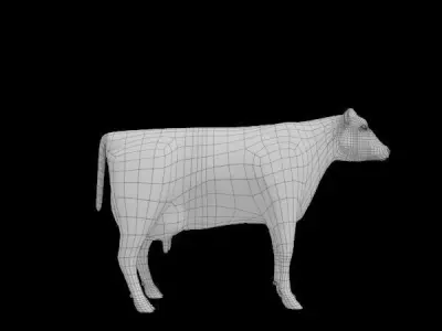 Farm Cow  Low-poly 3D model