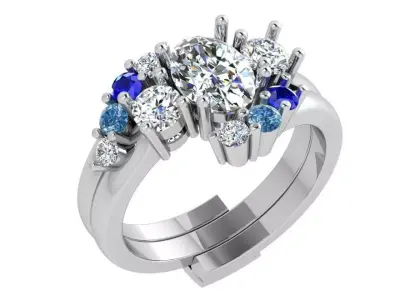 Oval Diamond Tension Ring 3480 3D print model
