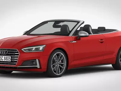 Audi S5 Cabriolet 2018 detailed interior 3D model