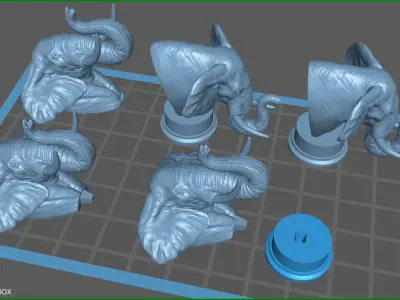 Elephant head bust 3D print model