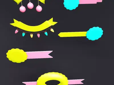 Decoration items 3d model  Low-poly 3D model