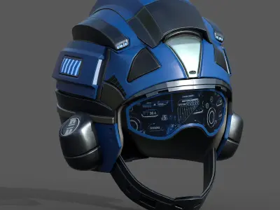 Helmet scifi pilot fantasy human protection soldier combat  Low-poly 3D model