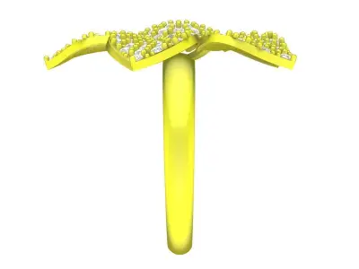 luxury diamond flower women ring 4860 3D print model