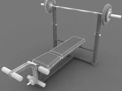 Weight Lifting Bench Low-poly 3D model