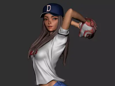 Baseball Girl 3D print model