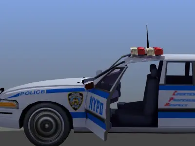 Police Car with Interior 3D model