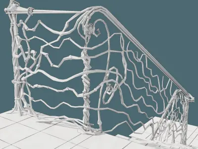 stair railings forging vine 3D model