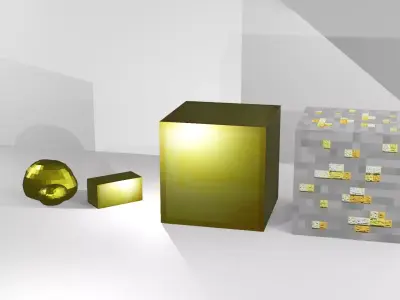 Minecraft gold blocks Free low-poly 3D model
