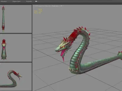 Python monster - Giant snake Low-poly 3D model