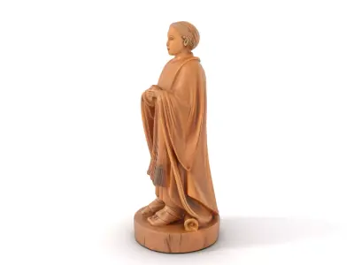 Elegant Wooden Monk model pack Low-poly 3D model