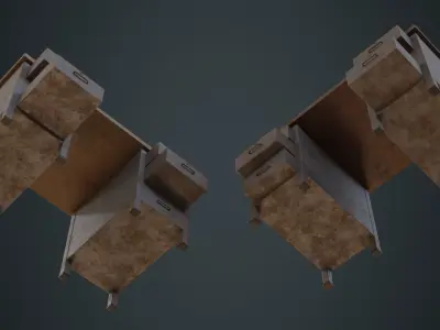 Desk 1D Low-poly 3D model