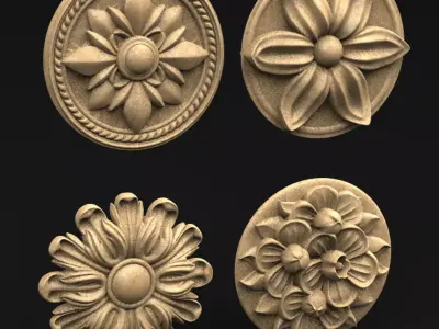 Rosettes Decorative 3D print model