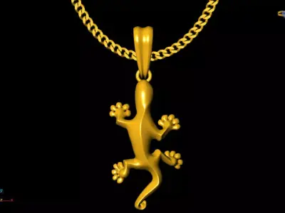 lizard pendant charms - one inch pendant 3D print model