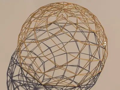 Geodesic Dome like design wire-frame structure  3D model