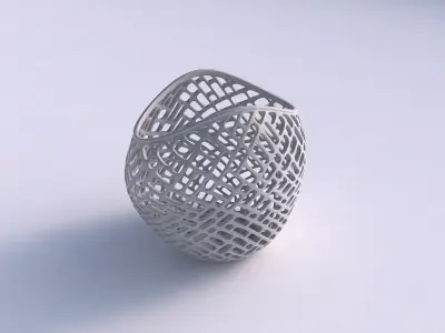 Bowl compressed 3 with lattice tiles 3D print model