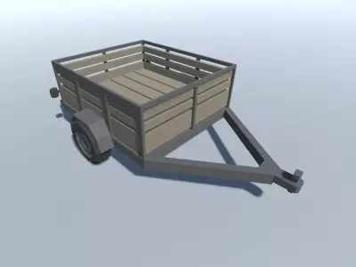 Car Vehicle Trailer Lowpoly Low-poly 3D model