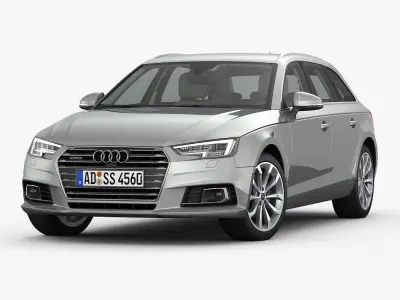 Audi A4 Avant 2016 detailed interior 3D model