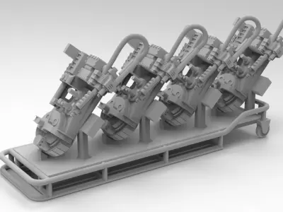 PROTON PACK AND GURNEY FROM GHOSTBUSTERS SCALE MODEL DETAIL KIT 3D print model