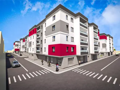 Modern Apartment Complex and Environment Full Exterior 3D Model 3D model