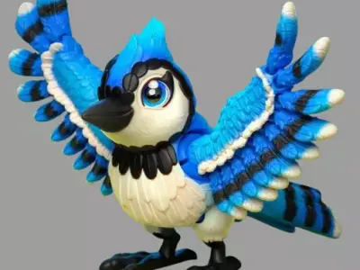 Blue Bird Cartoon Printable Model 3D print model