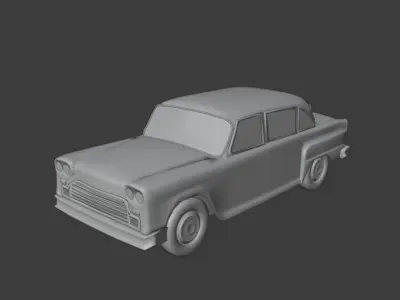 lowpoly Taxi Car -  Game ready - Checker Marathon -NYC Low-poly 3D model