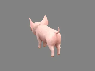 Cartoon piggy - farm pig Low-poly 3D model