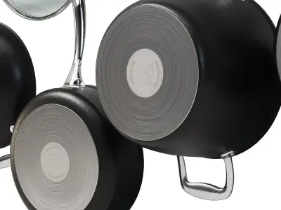 Hanging Rack Pans Set 3D model