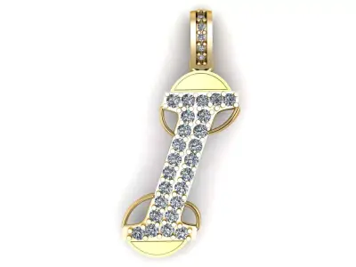 LUXURY ALPHABET I PENDANT 3D PRINTABLE MODEL 3D print model