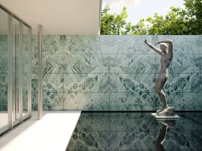 Mies van der Rohe Barcelona Pavilion 3D  Model  Low-poly 3D model