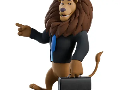 Cartoon Mascot Lion Rigged 3D model 3D model