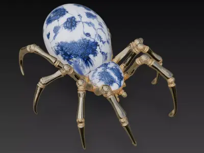 Porcelain Spider - Luxury Art Sculpture 3D Model 3D print model