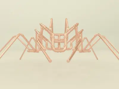 Copper pipes spider decoration  Free 3D model