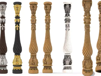 Classic Decorative Furniture Column1 3D print model