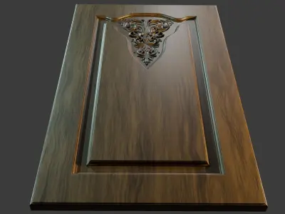3D Model STL Door set of ornate hardware 3D model 3D print model