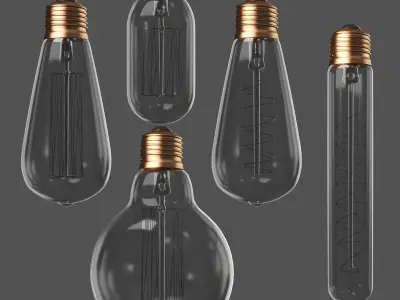 Loft Edison Lamps ON OFF 3D model