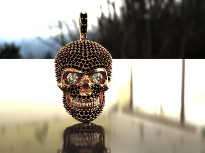 skull and stones  3D print model