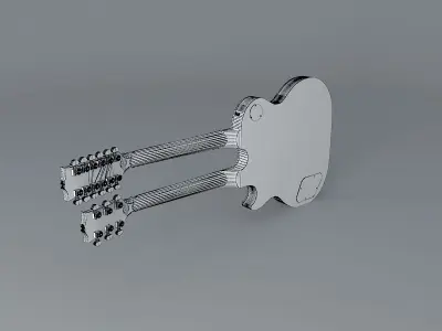 Double neck Les Paul guitar Free 3D model