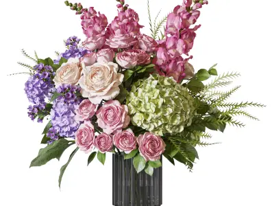 Flower Set 124 Radiance of Pure Serenity 3D model