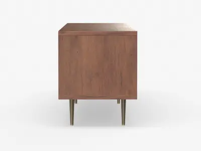 Toshi TV Stand in walnut wood Low-poly 3D model