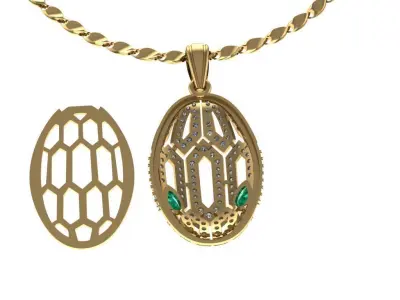 snake head serpenti necklace 3D print model 3D print model