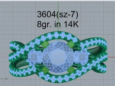Round Cut Twisted Ring 3604 3D print model