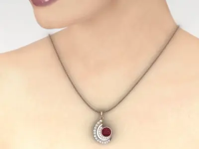 Women pendant  3D print model buy
