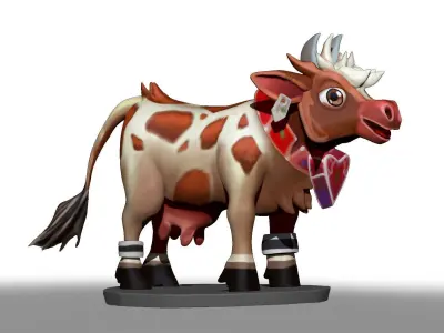 Four Cow Skins Sculpted in ZBrush 3D model