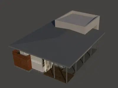 Small office in steel structure 3D model